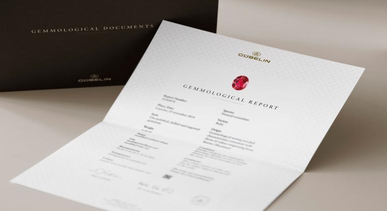 Полный Gemmological Report: фотография с действующей страницы Gübelin