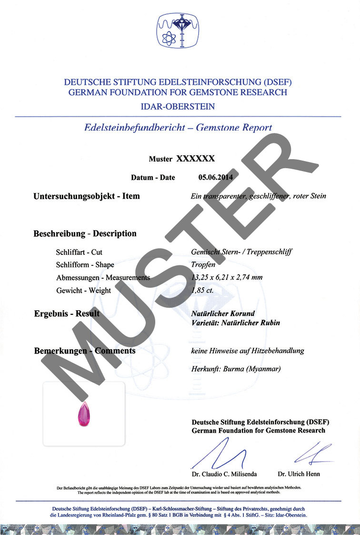 DSEF Gemstone Report — официальный Muster