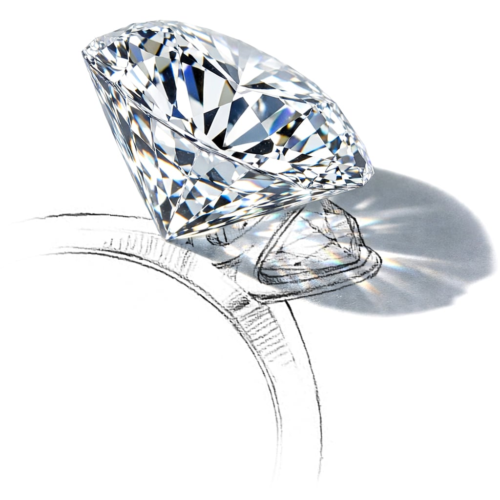 Изображение показывающее подбор бриллианта в кольцо